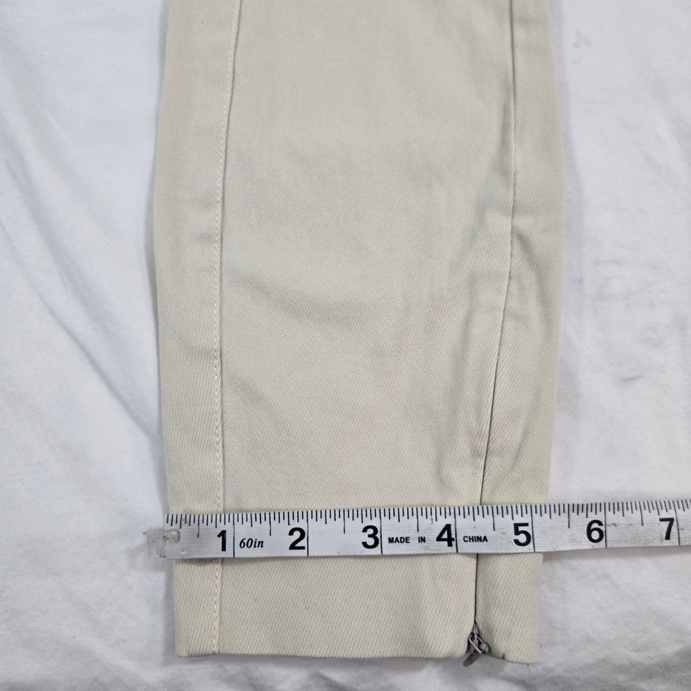 Loro‎ Piana Pants Womens 40 Beige Cotton Stretch Made in Italy Luxury Zipper Hem - Picture 12 of 15